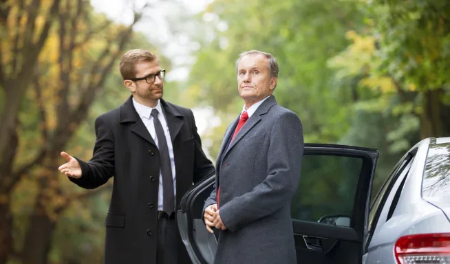 Professional limousine service vehicle prepared for a Surrey booking
